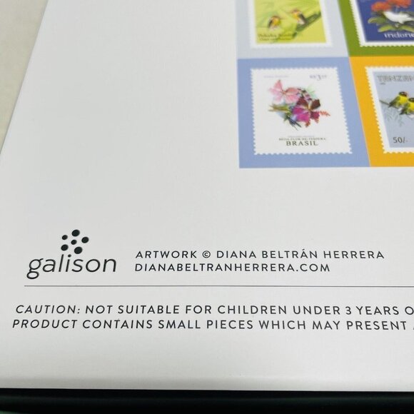 Galison Puzzle Birds Of World 1000 Pcs Stamp Collage Watcher Collector Worldwide - Picture 5 of 9